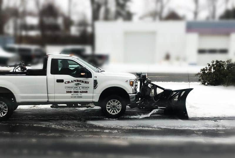 Cape Cod snow removal truck driven by Cranberry Landscaping owner Kevin Casey